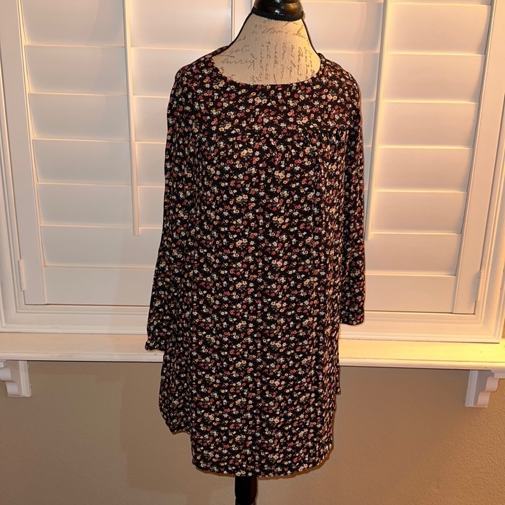 The Nines by HATCH Long Sleeve Crepe Maternity Dress Floral Print